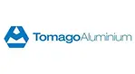 Tomago Aluminium logo featuring a blue geometric hexagon with a stylized "A" inside, next to the words "Tomago Aluminium" in blue and grey text on a white background.